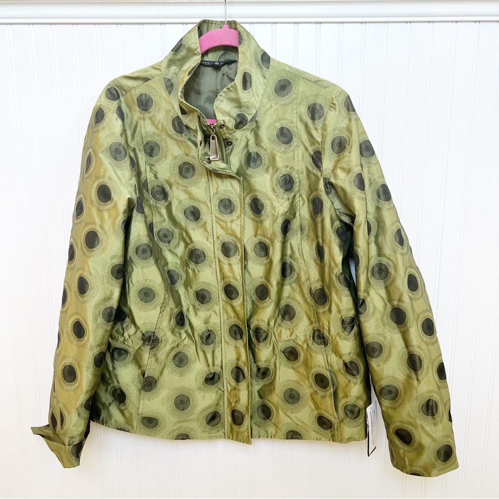 Abbie Mags NWT 2-Tone Celadon Green Full Zip Lightweight Jacket Size XL/L